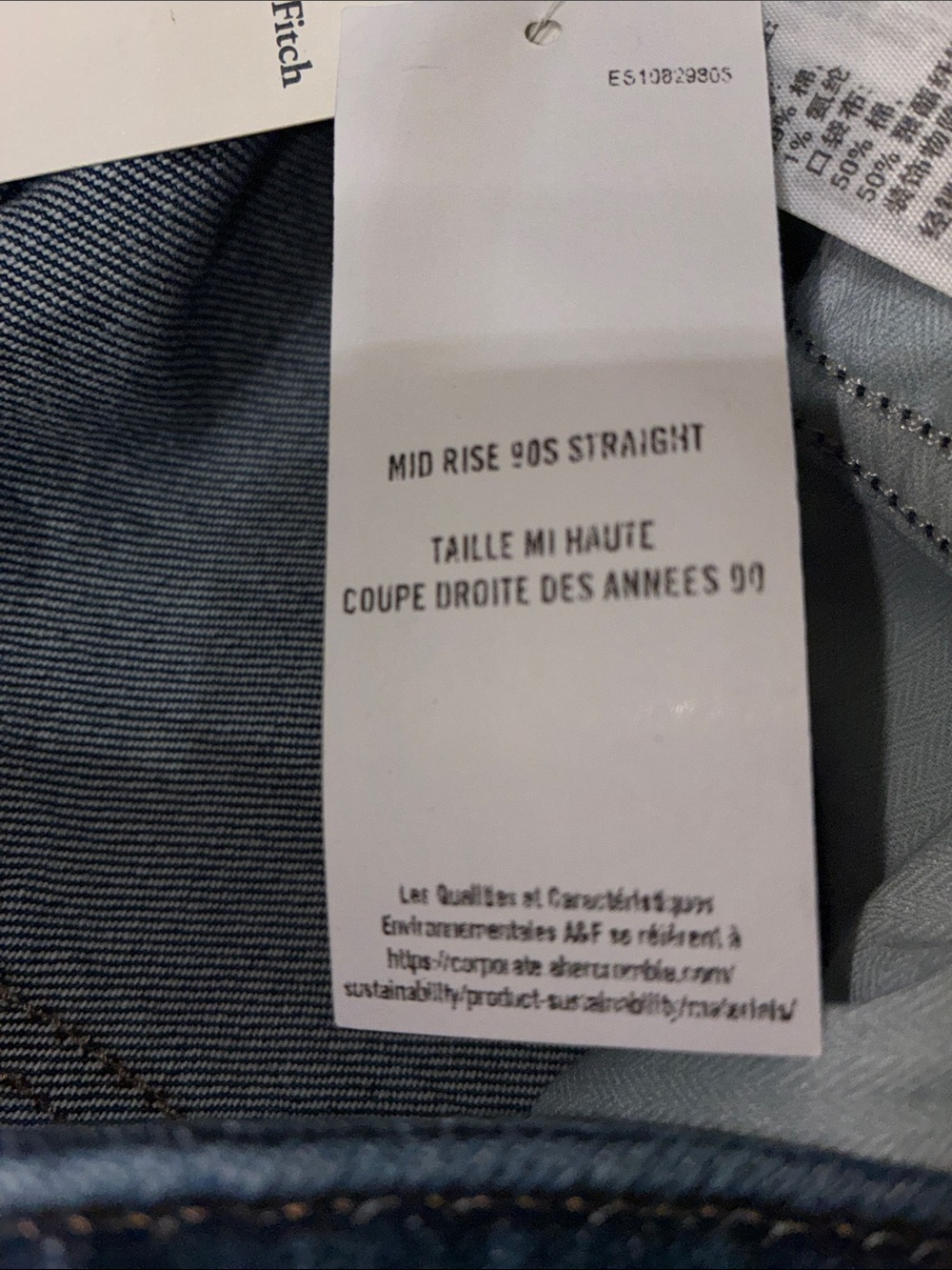 Abercrombie & Fitch 28R Dark Blue Mid Rise (90'sStraight style) Jeans Curve Love - Picture 11 of 16